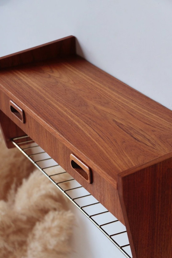 Image 1 of Vintage Swedish teak wall console – 1950s design