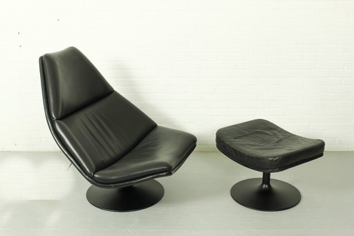 Sillón Artifort F588 y otomana P585 de Geoffrey Harcourt, década de 1960