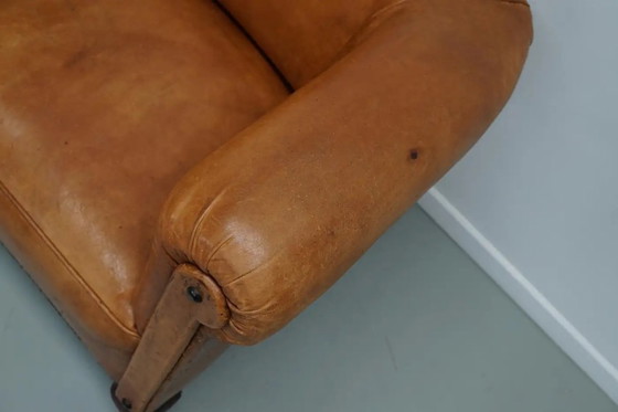 Image 1 of Vintage Nederlandse cognackleurige leren clubfauteuil