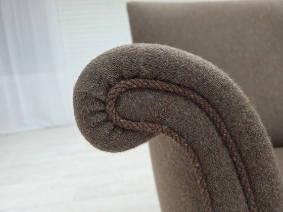 Image 1 of 1960s, Danish armchair, furniture wool, ash wood legs.