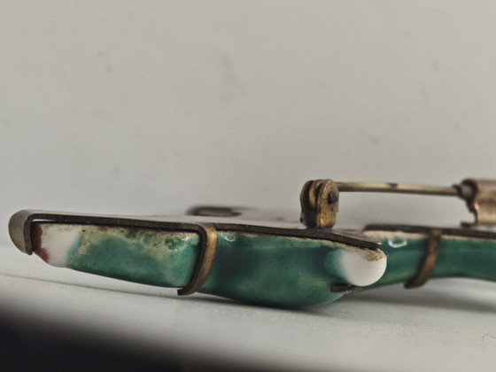 Schiaparelli/Neuquelman Brosche – Bildhauerei, Ceramic, Brass (photo 7 of 13)