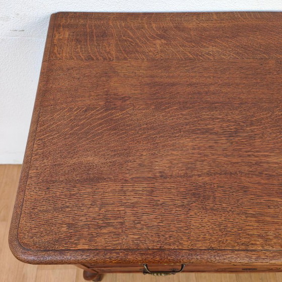 Wooden Chest of Drawers, Bathroom Cabinet with Three Drawers, Metal, Brown, Vintage (photo 9 of 12)