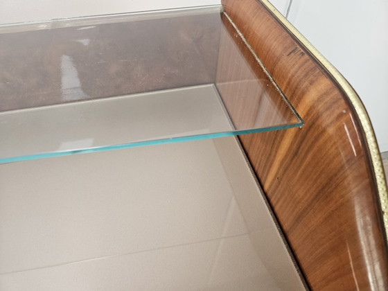 Image 1 of Walnut Burl Chest of Drawers with Double Glass Top