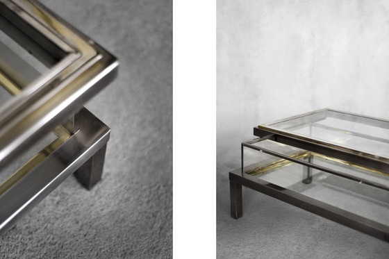 Image 1 of Vintage coffee table with glass cabinet by Maison Jansen, France 1970