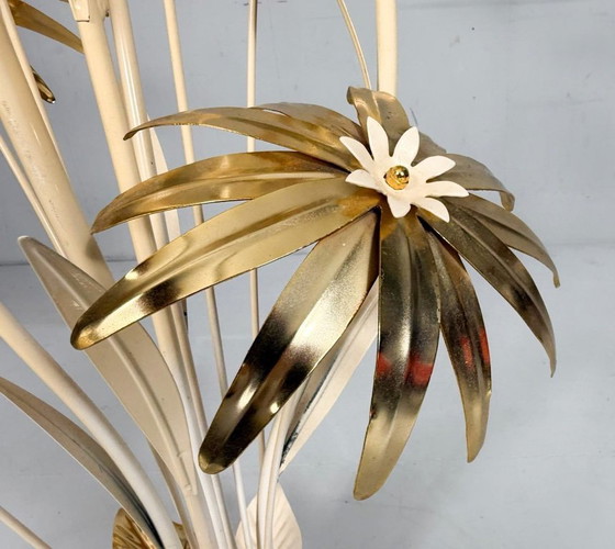 Image 1 of Lámpara de pie floral, estilo Hollywood Regency, años 70