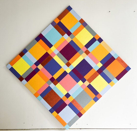 Image 1 of  Lena László, acrylique sur toile, 'Exactly 144 different squares