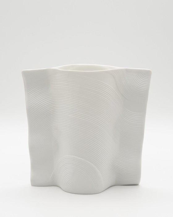 Image 1 of Art Vase Duo Rosenthal Studio Line Design Johan van Loon Fine Porcelain 80s 18cm