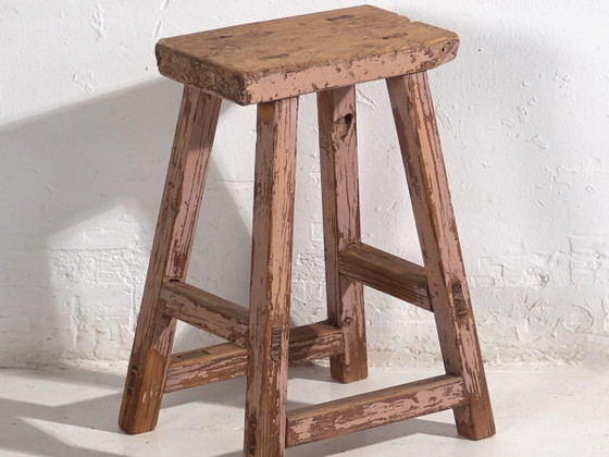 Antieke kruk met roze patina (ca. 1900) #8 – Krukjes (photo 2 of 16)