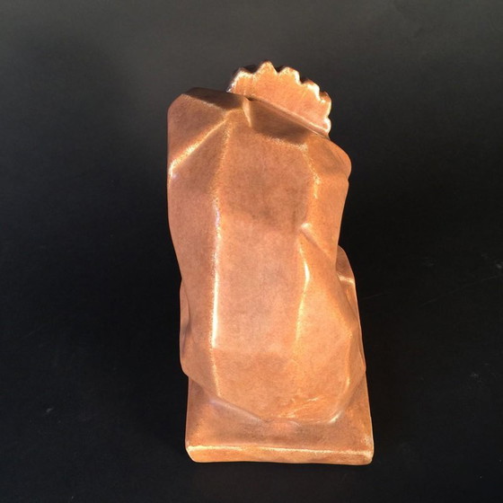 Sculpture Cubiste Art Déco Femme par Angelo Hecq & Roger Guerin, 1925 – Ceramic, Art Deco (photo 2 of 11)