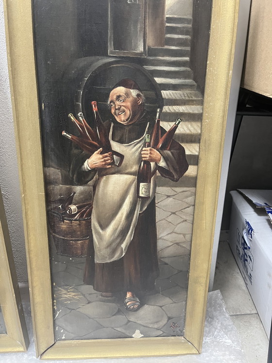 Image 1 of Oil Paintings on Canvas - "Monks in the Cellar" 1909