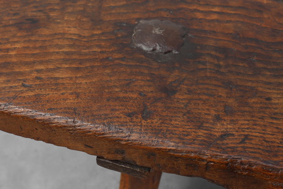 Image 1 of Tavolino brutalista spagnolo del XVII secolo in legno e ferro battuto