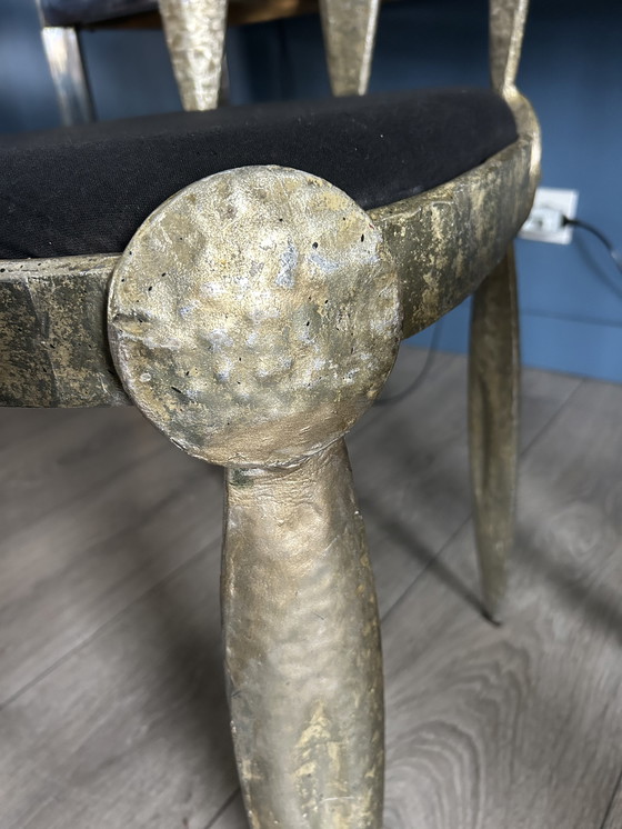 Image 1 of paire de chaises en tôle martelée