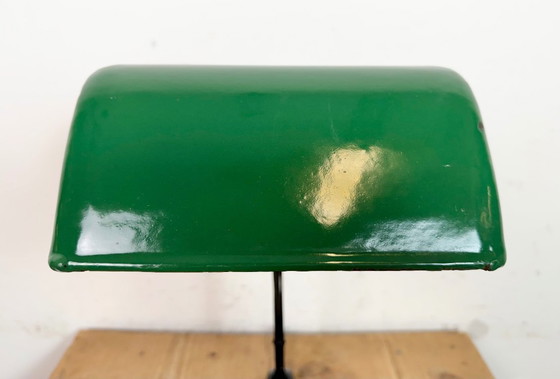 Image 1 of Lampada da tavolo vintage in smalto verde, anni '30