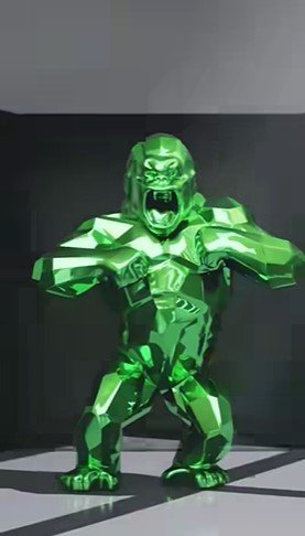 Image 1 of Statue d'art de Richard Orlinski : Kong Spirit Vert