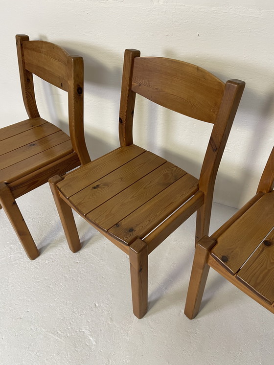 Image 1 of Chaises de salle à manger en pin, style vintage danois, Rainer Daumiller