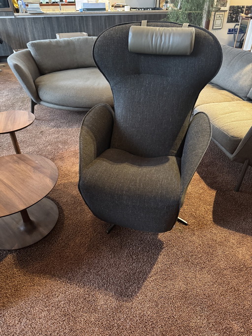 Jori Relaxsessel Daydreamer Liegesessel Mono-Move Medi, Außen- und Armlehnenbezug Lipano Oliva Leder, Innenbezug in