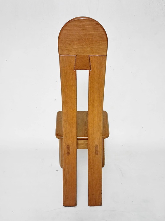 6 x De Puydt Rapsodie roble Brutalista silla de comedor de los años 70. – Sillas de comedor (photo 8 of 17)