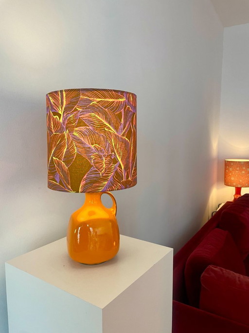 Comte Ortenburg - Années 1970 - Transformé en lampe de table à piles – tafellampen, Cotton, Ceramic (photo 2 of 15)