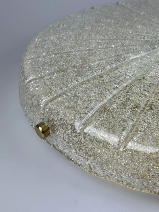 Image 1 of Lámpara de techo de los años 60 y 70, plafón empotrado de cristal de hielo Hillebrand