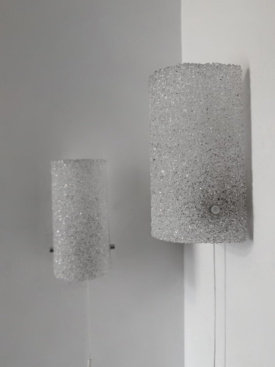 Image 1 of Perspex wandlampen uit de jaren 70