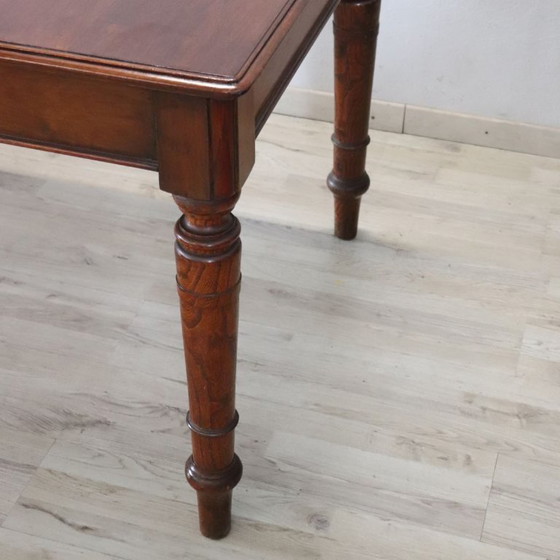 Extendable Dining Table in Walnut and Oak Wood, Italy Early 20th Century (photo 5 of 14)