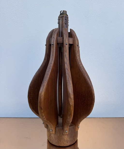 Brutalist Teak Wood Lamp, 1960s – tafellampen