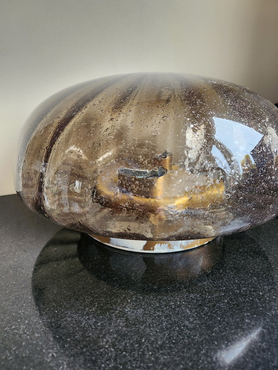 Image 1 of Lampada da soffitto in vetro fumé vintage XXL