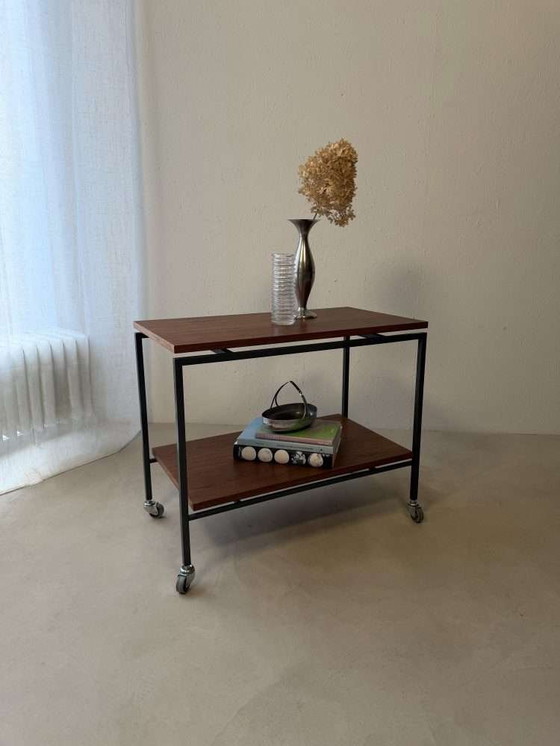 Image 1 of Carrello Stiemsma in legno di teak e acciaio, anni '60