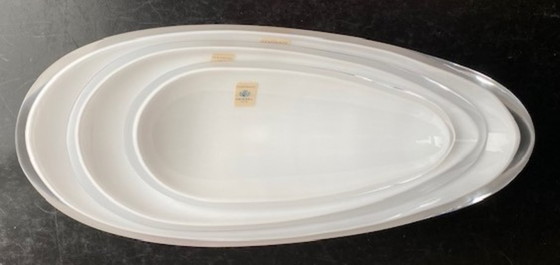 Image 1 of Michael Boehm: Unique set of 3 bowls "Okiu: Mothers of pearl captured in crystal"