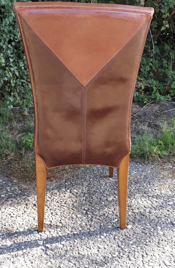 Image 1 of 6 mol en Geurts lederen eettkamer stoelen 