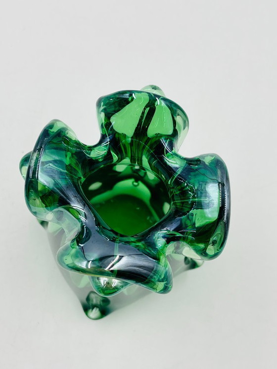 Image 1 of Sculptural vase in blown Bohemian glass attributed to Jan Beránek