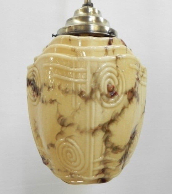 Vintage Art Deco Hanglamp – Hanglampen, Glass (photo 9 of 9)