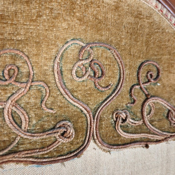 Image 1 of Paravent Art nouveau à motifs floraux brodés, vers 1900