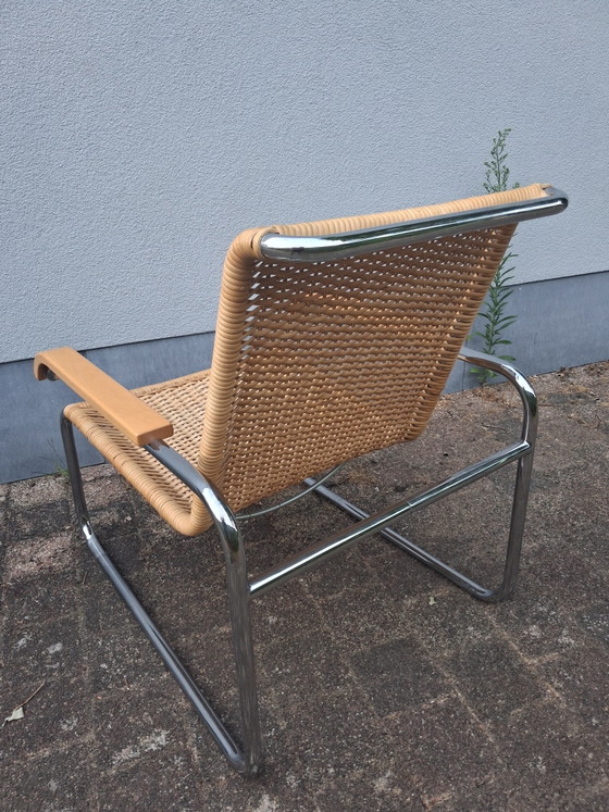 Poltrona lounge Thonet B35 disegnata da Marcel Breuer, in ottime condizioni. – Sedie e poltrone, Rattan (photo 10 of 10)