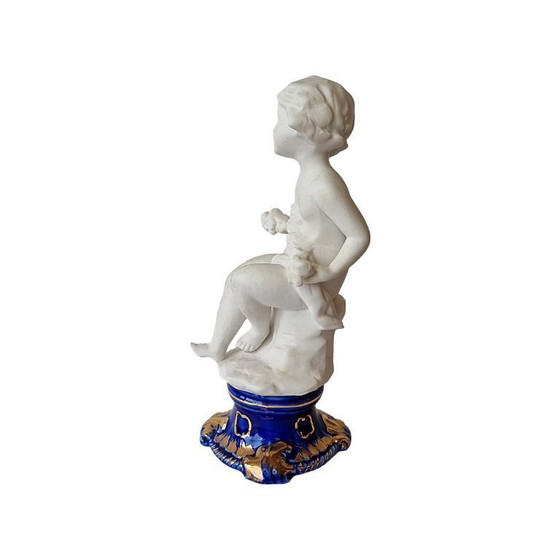 Image 1 of German porcelain figurine with little boy, 2nd half 20th century
