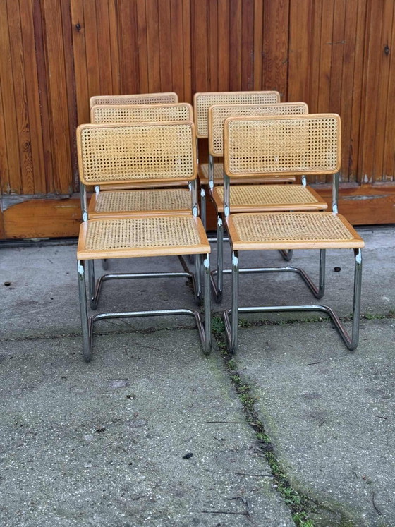6 Mid-Century Modern Italian Marcel Breuer B32 Cesca Chairs, 1970s – Adjustable recliner chair, Metal (photo 10 of 10)