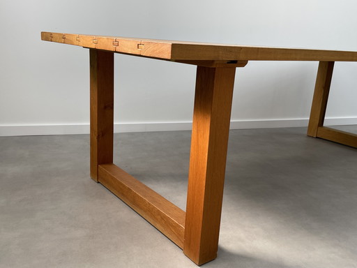 Architectural Brutalist Dining Table – Solid Oak – 250 cm
