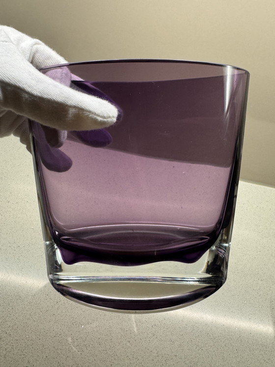 Image 1 of Vintage Krosno Poland Vase – Amethyst Purple Glass – Handmade