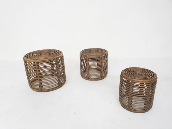 Image 1 of Juego de tres cestas o mesas auxiliares de manou attrb. a Tito Agnoli, Italia años 70