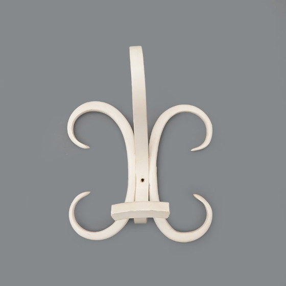 Image 1 of White curved wood coat hook, 1960s