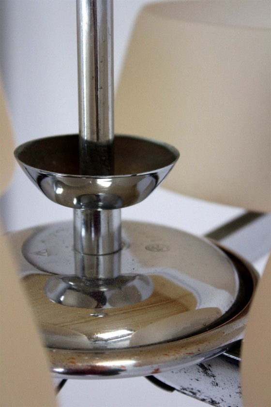 Image 1 of Lámpara de araña Art Déco cromada de ESC Zukov, Checoslovaquia, década de 1930