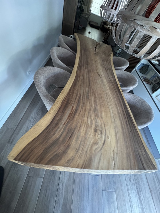Unique 3-meter live edge table with a natural matte finish – Dining tables, Metal, Wood (photo 9 of 9)