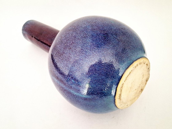 Vase Purple Flambé Glazed Bottle Vase – Ceramic (photo 6 of 6)