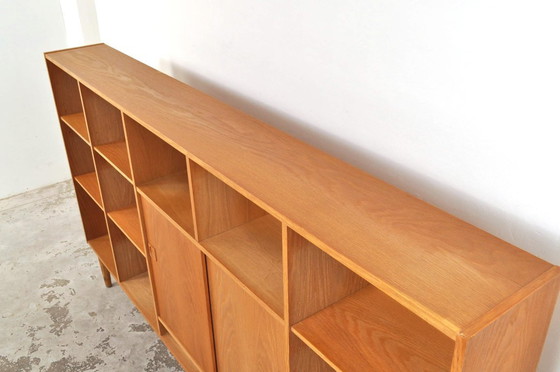 Image 1 of Vintage Danish open cabinet with sliding doors