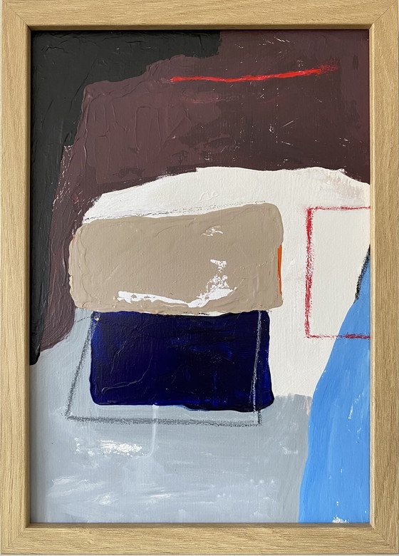 Image 1 of Diptych abstract paintings 21x30 (A4) including frame