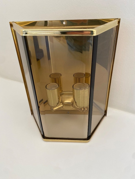 Image 1 of Lampe murale Holtkötter style Hollywood Regency vintage, Allemagne, années 1970