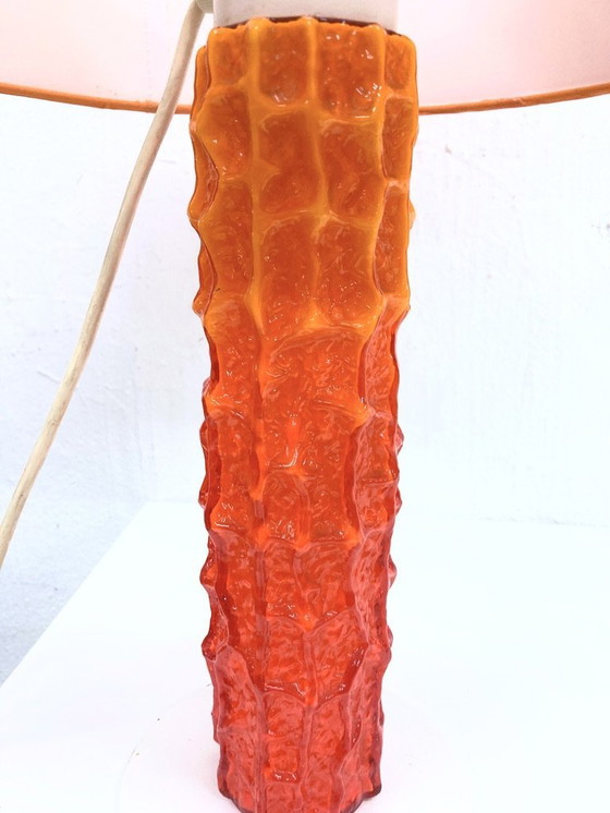 Image 1 of 70er Jahre Tischlampe in Orange Space Age Design