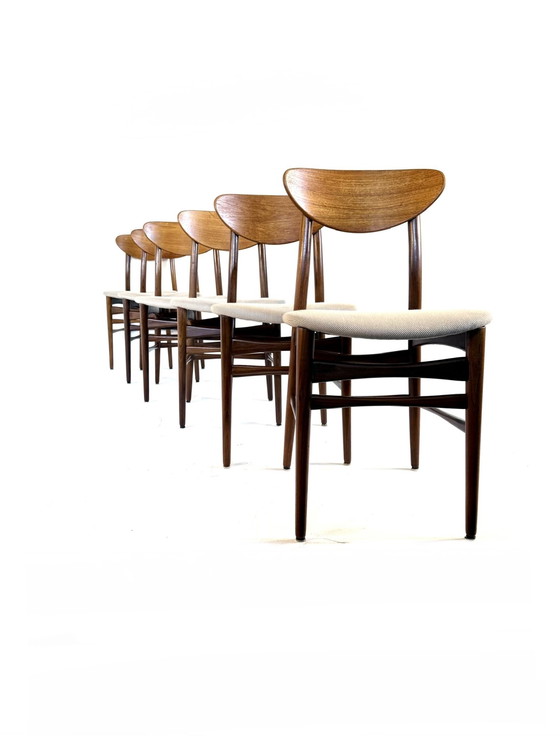 Image 1 of 6 chaises de salle à manger danoises restaurées des années 60