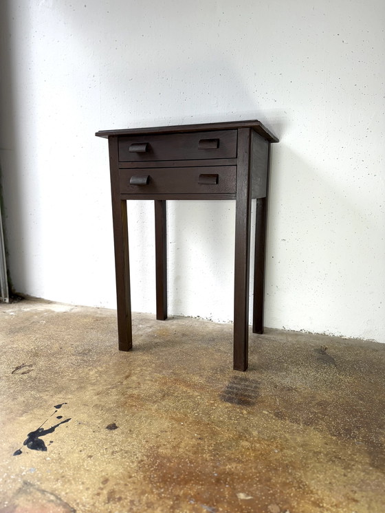 Image 1 of 1930s Vintage Oak Console Table Side Table Console Table