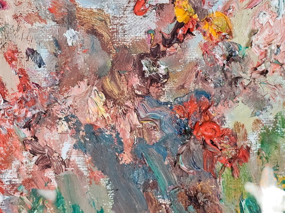 Image 1 of Petronella Humfeld - Still Life - Modern-Impressionist - 'Spring' - Impasto Technique - 1960s